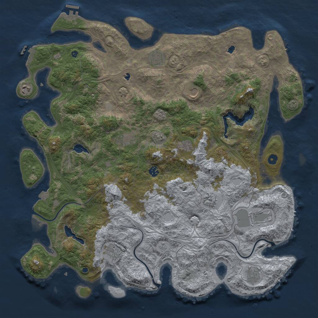 Rust Map: Procedural Map, Size: 4800, Seed: 367480923, 17 Monuments