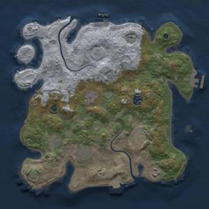 Thumbnail Rust Map: Procedural Map, Size: 3250, Seed: 1432689605, 13 Monuments