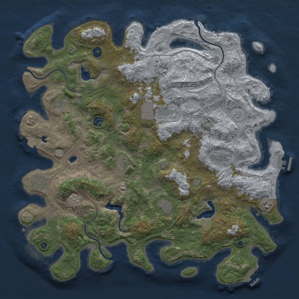 Rust Map: Procedural Map, Size: 4500, Seed: 603921, 16 Monuments
