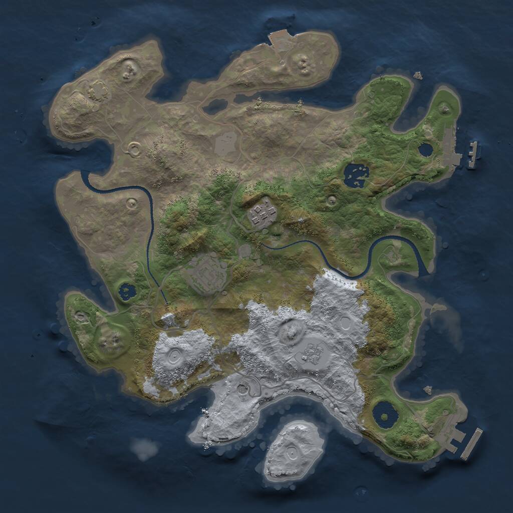 Rust Map: Procedural Map, Size: 3000, Seed: 1711628527, 9 Monuments