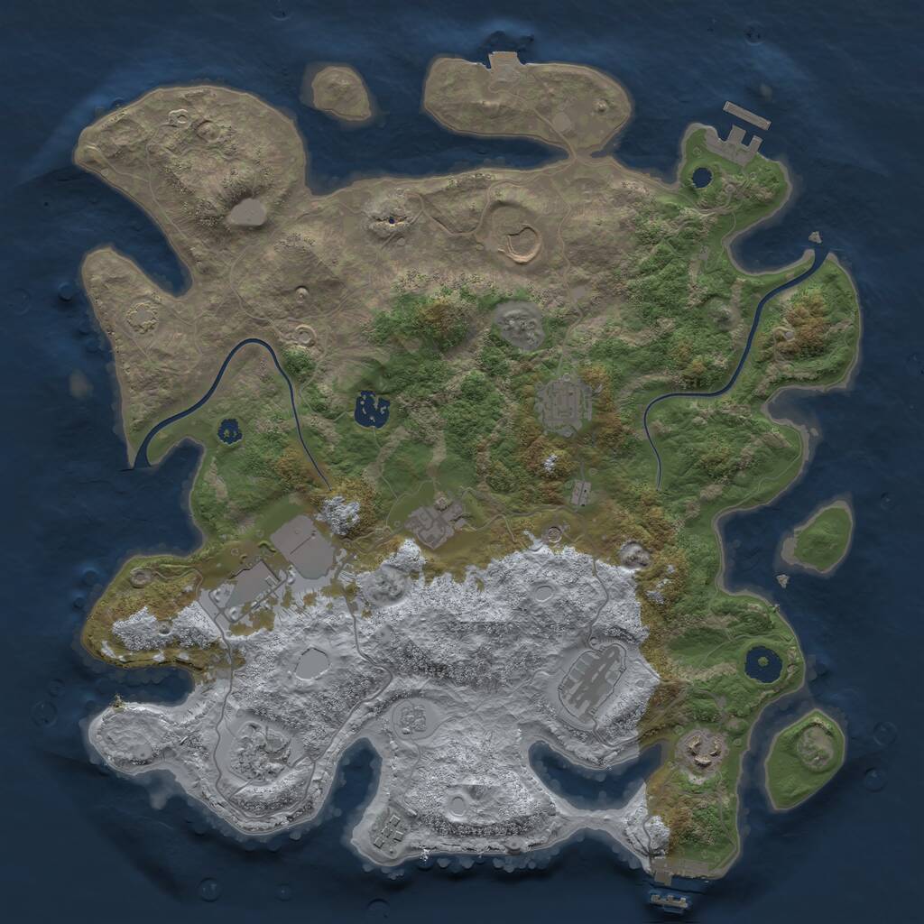 Rust Map: Procedural Map, Size: 3800, Seed: 982, 15 Monuments