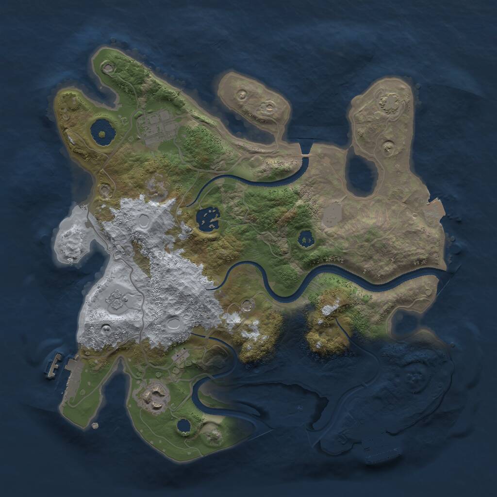 Rust Map: Procedural Map, Size: 3000, Seed: 4241, 9 Monuments