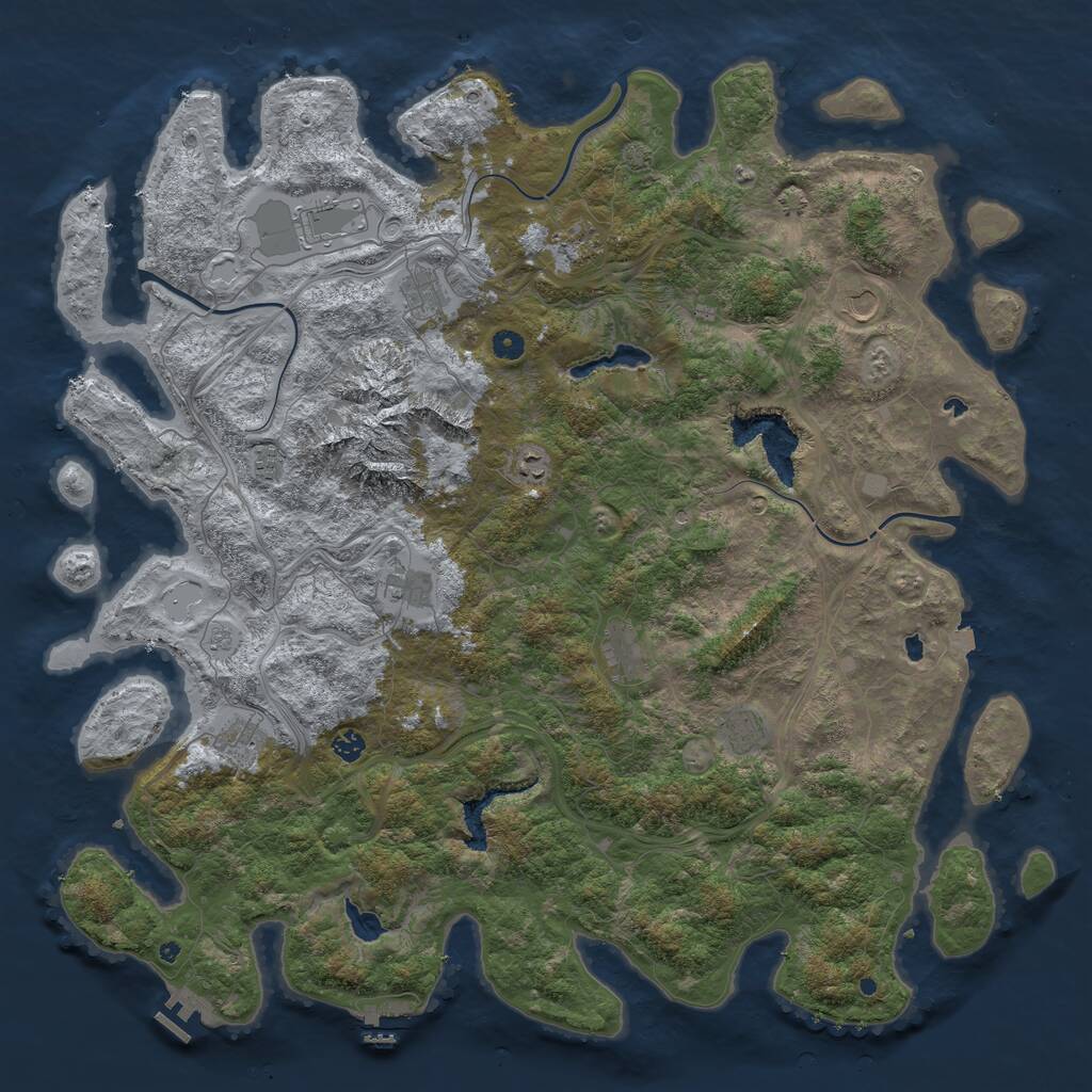 Rust Map: Procedural Map, Size: 5250, Seed: 1485520498, 17 Monuments