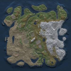 Thumbnail Rust Map: Procedural Map, Size: 3800, Seed: 921789088, 16 Monuments