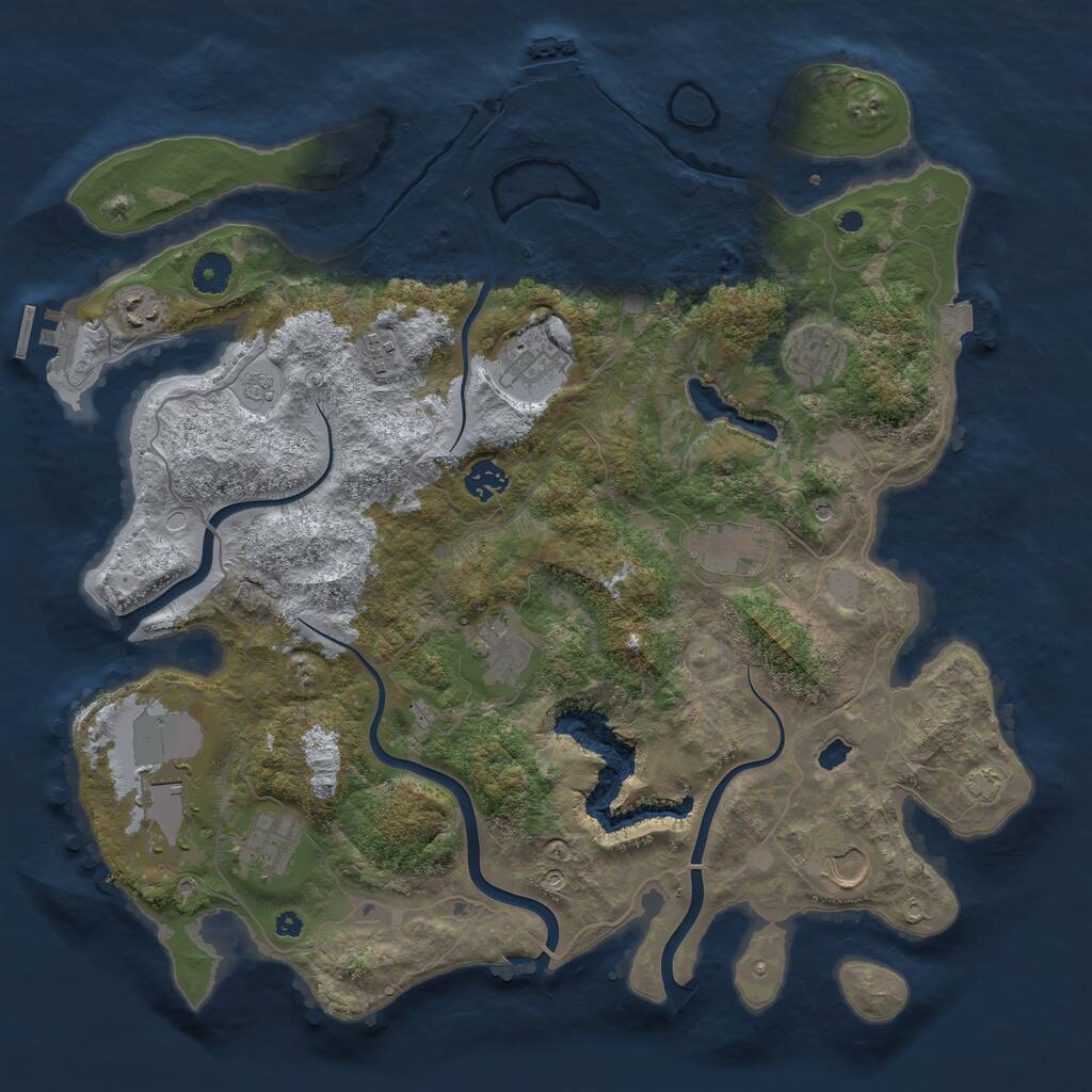 Rust Map: Procedural Map, Size: 4074, Seed: 974080807, 16 Monuments