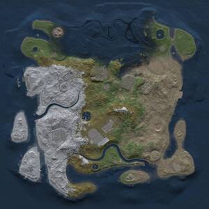 Thumbnail Rust Map: Procedural Map, Size: 3500, Seed: 2032292325, 15 Monuments
