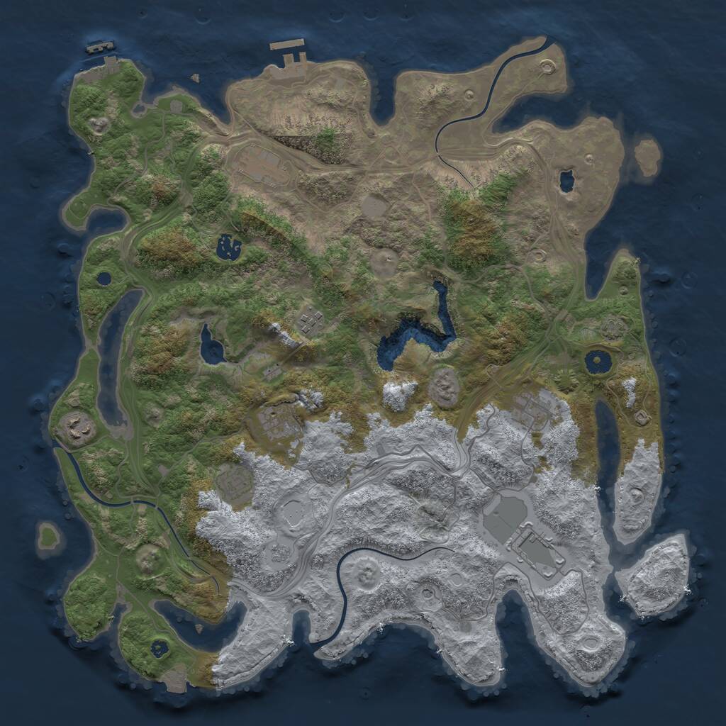 Rust Map: Procedural Map, Size: 4250, Seed: 200912856, 14 Monuments