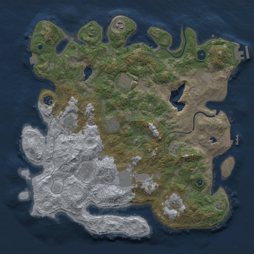 Rust Map: Procedural Map, Size: 4000, Seed: 1300329, 15 Monuments