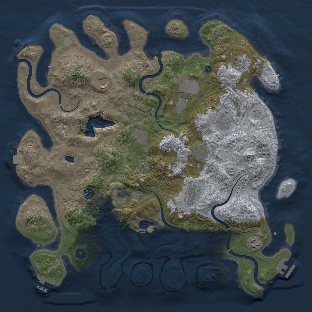 Rust Map: Procedural Map, Size: 4250, Seed: 670522808, 17 Monuments