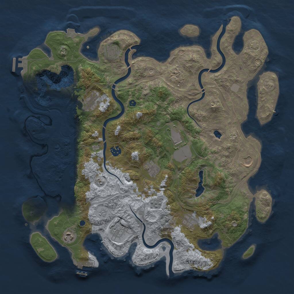 Rust Map: Procedural Map, Size: 4250, Seed: 1835286674, 17 Monuments