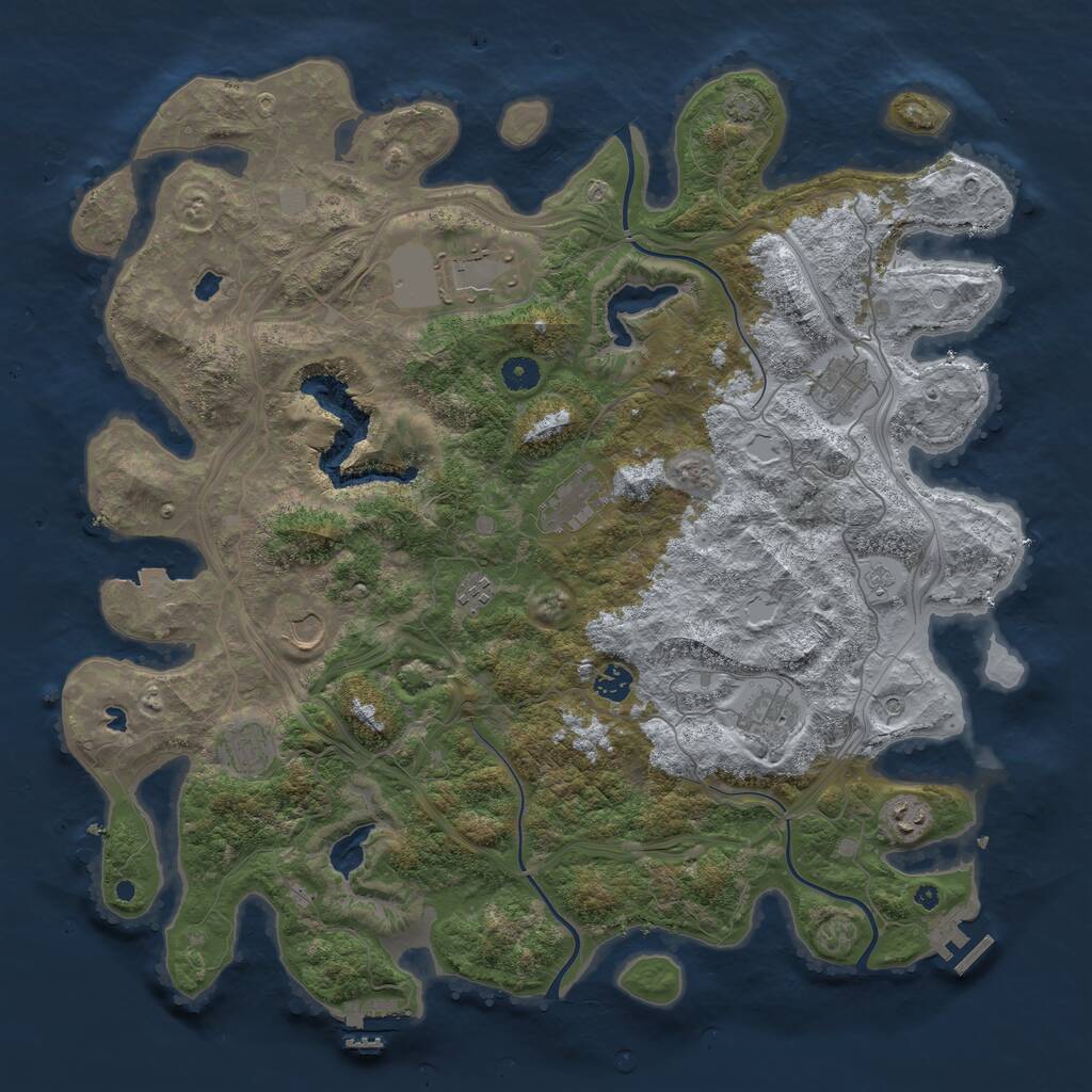 Rust Map: Procedural Map, Size: 4500, Seed: 552094976, 15 Monuments