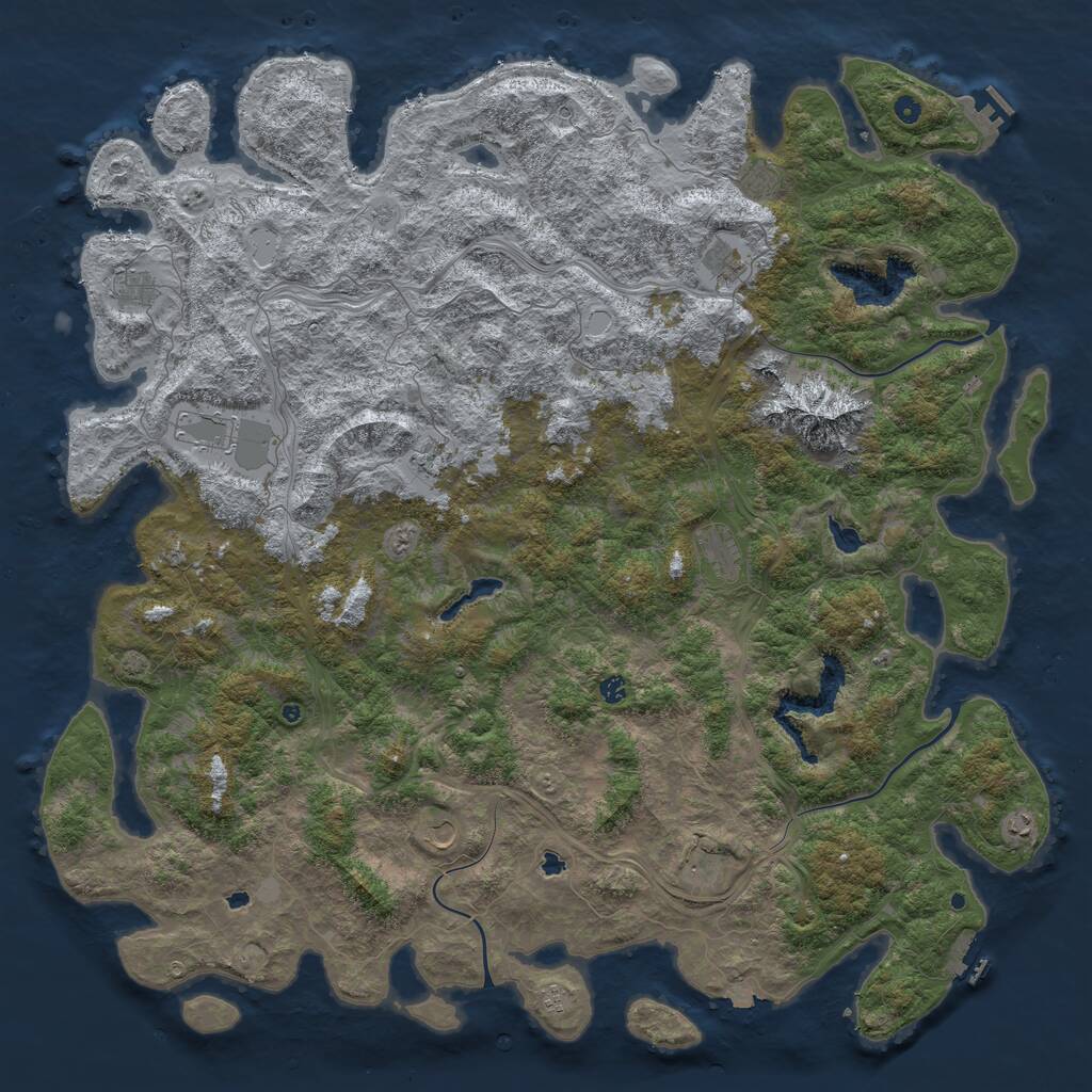 Rust Map: Procedural Map, Size: 6000, Seed: 1672952234, 17 Monuments