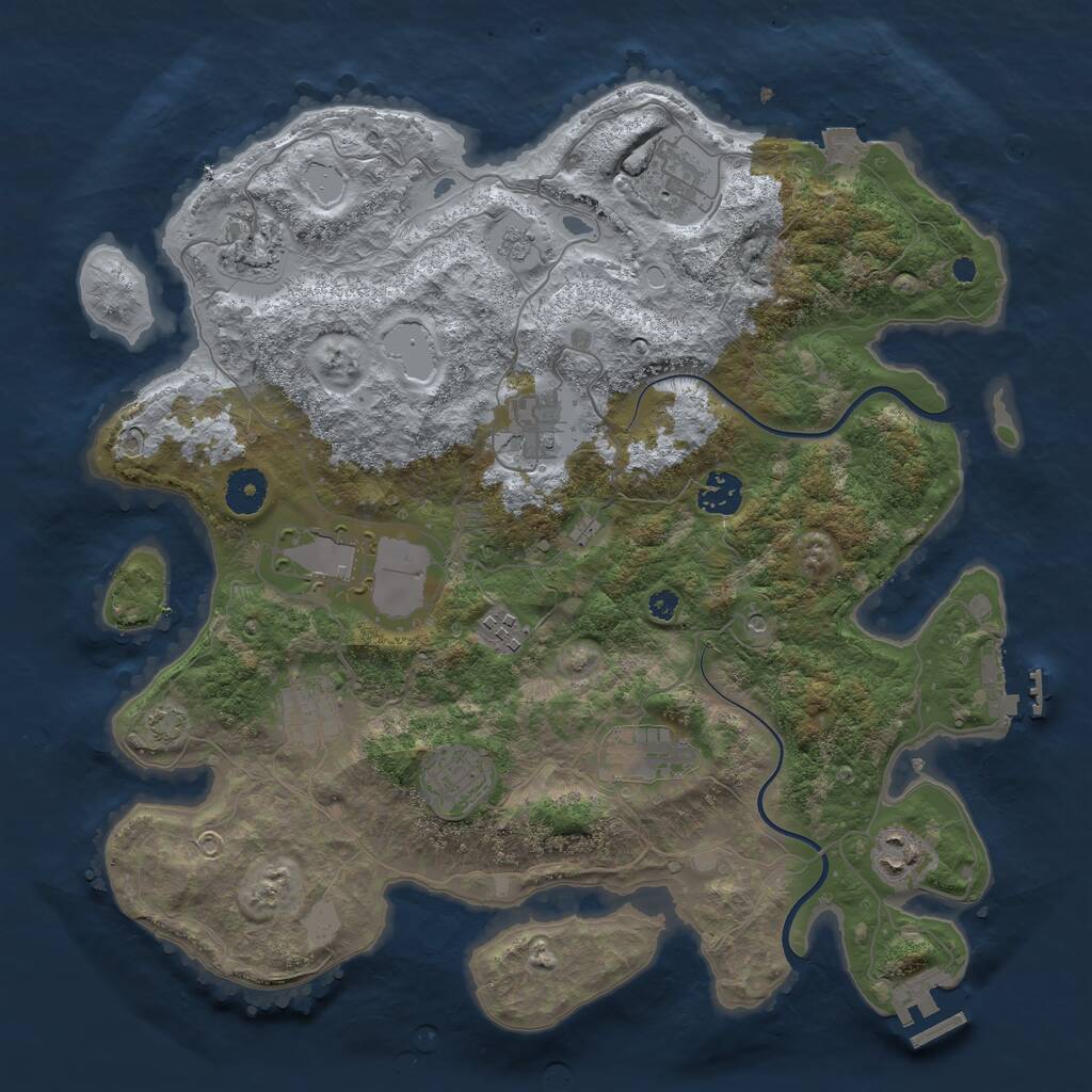 Rust Map: Procedural Map, Size: 3700, Seed: 1538529195, 16 Monuments