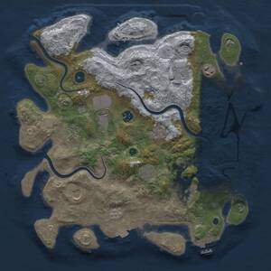 Thumbnail Rust Map: Procedural Map, Size: 3750, Seed: 1557310696, 16 Monuments