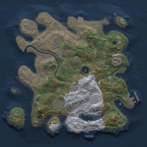 Thumbnail Rust Map: Procedural Map, Size: 3000, Seed: 861550120, 9 Monuments