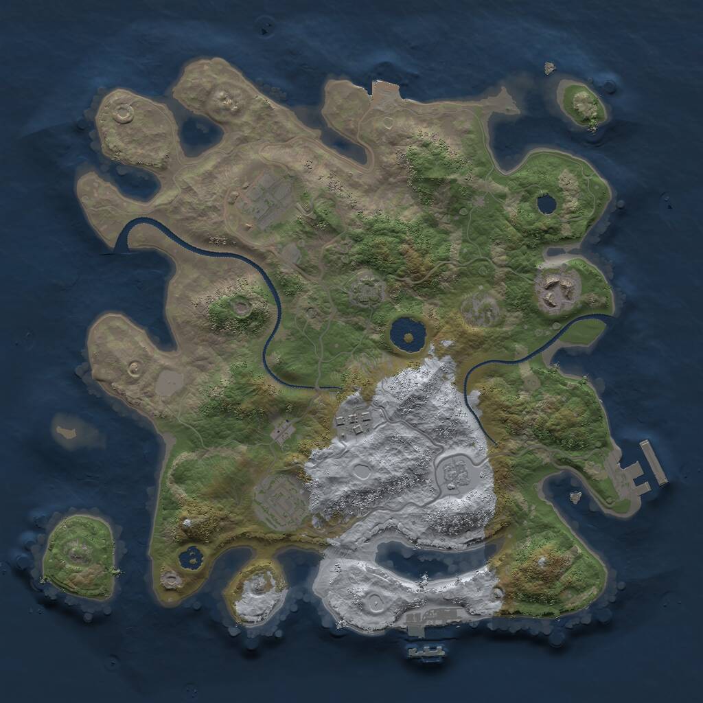 Rust Map: Procedural Map, Size: 3000, Seed: 861550120, 9 Monuments