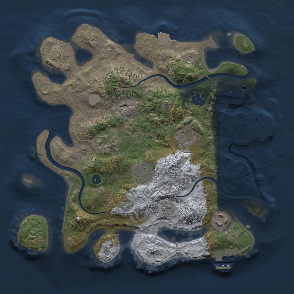 Rust Map: Procedural Map, Size: 3000, Seed: 861550120, 11 Monuments