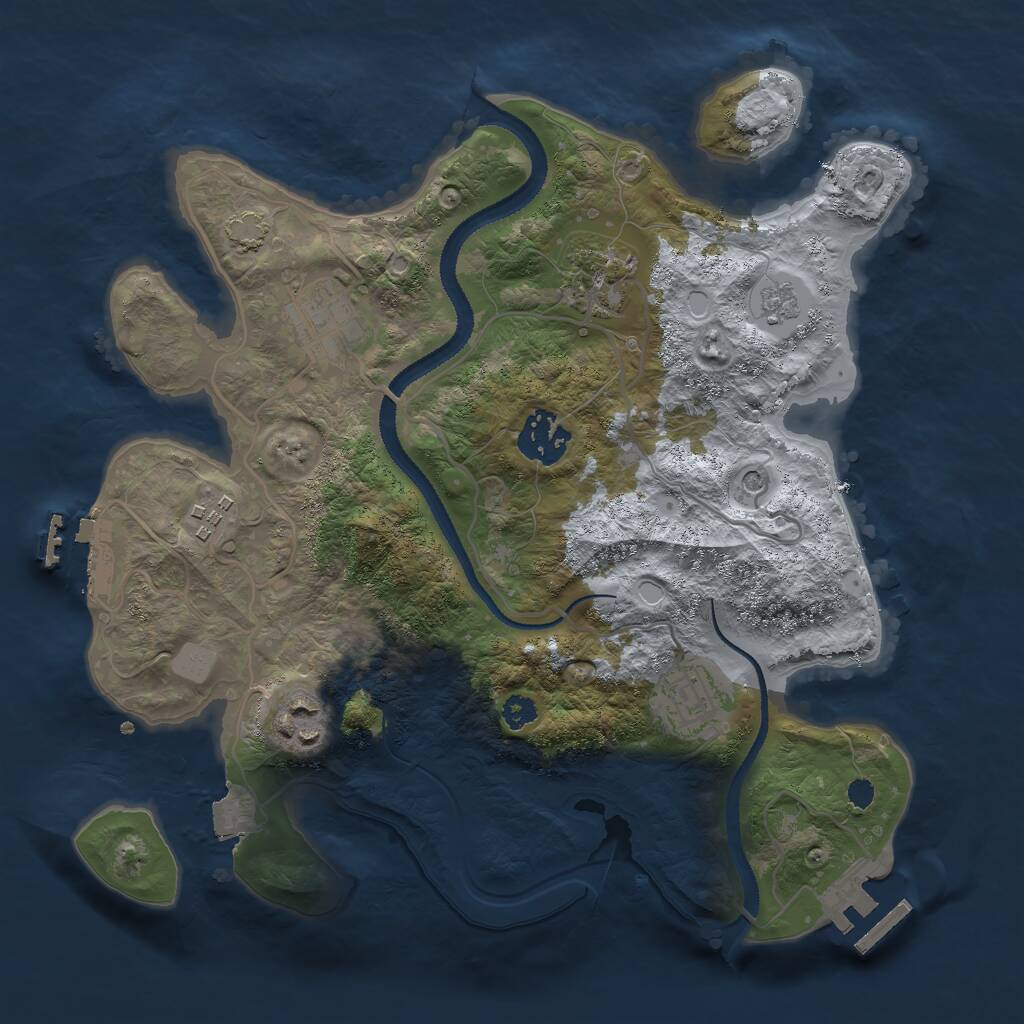 Rust Map: Procedural Map, Size: 3000, Seed: 1334896102, 12 Monuments