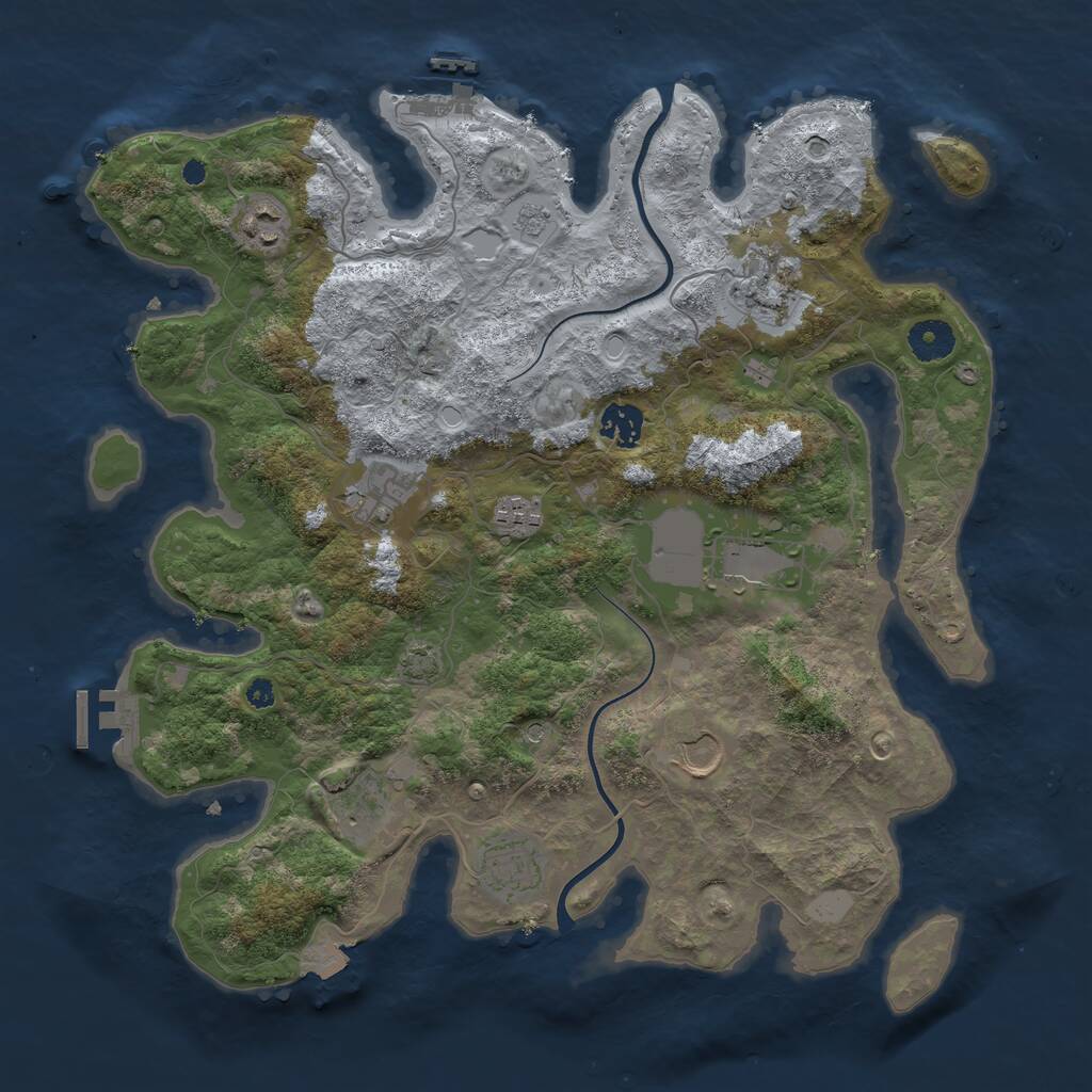 Rust Map: Procedural Map, Size: 3750, Seed: 539331742, 15 Monuments