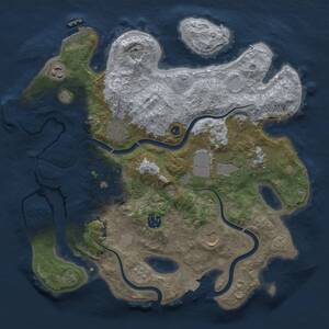 Thumbnail Rust Map: Procedural Map, Size: 3500, Seed: 1536551420, 14 Monuments