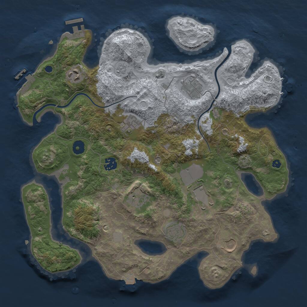Rust Map: Procedural Map, Size: 3500, Seed: 1536551420, 14 Monuments