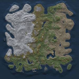 Thumbnail Rust Map: Procedural Map, Size: 4500, Seed: 29355139, 16 Monuments