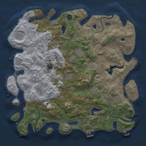 Thumbnail Rust Map: Procedural Map, Size: 4500, Seed: 1291566518, 17 Monuments