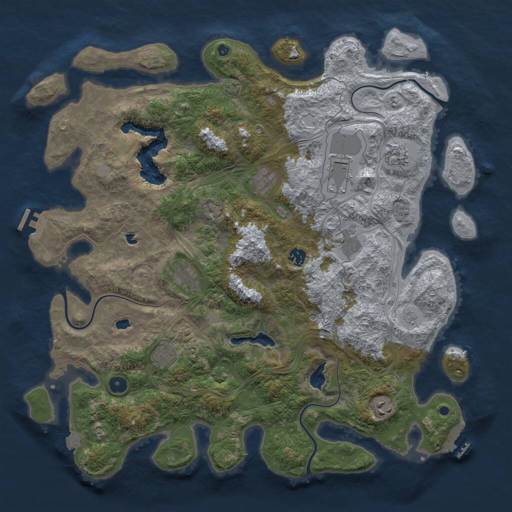 Rust Map: Procedural Map, Size: 4500, Seed: 620590495, 15 Monuments