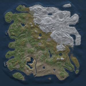 Thumbnail Rust Map: Procedural Map, Size: 4500, Seed: 2123750550, 15 Monuments
