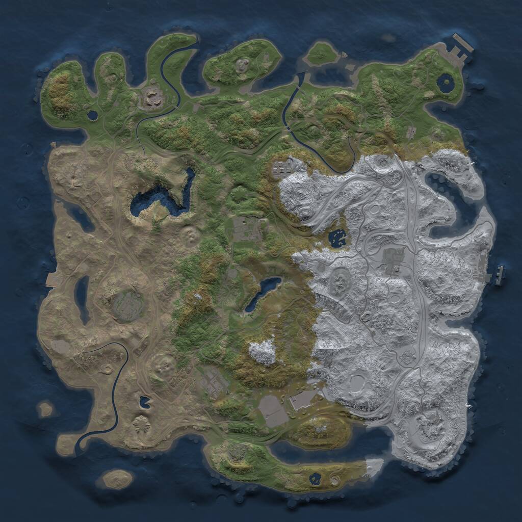 Rust Map: Procedural Map, Size: 4250, Seed: 428361777, 15 Monuments