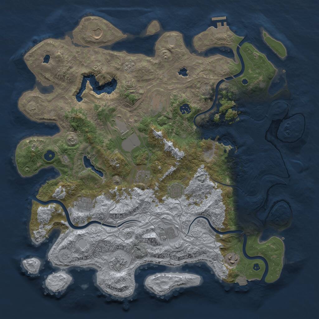Rust Map: Procedural Map, Size: 4500, Seed: 126390731, 16 Monuments