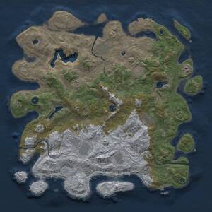 Thumbnail Rust Map: Procedural Map, Size: 4500, Seed: 126390731, 14 Monuments