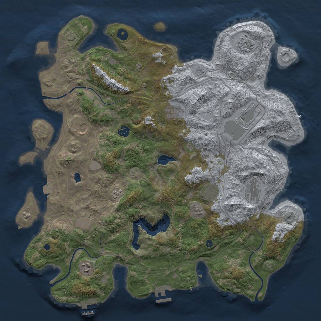 Rust Map: Procedural Map, Size: 4250, Seed: 295747456, 16 Monuments