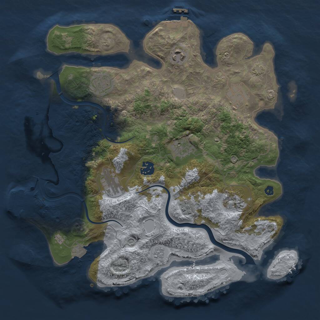 Rust Map: Procedural Map, Size: 3380, Seed: 1489761254, 14 Monuments