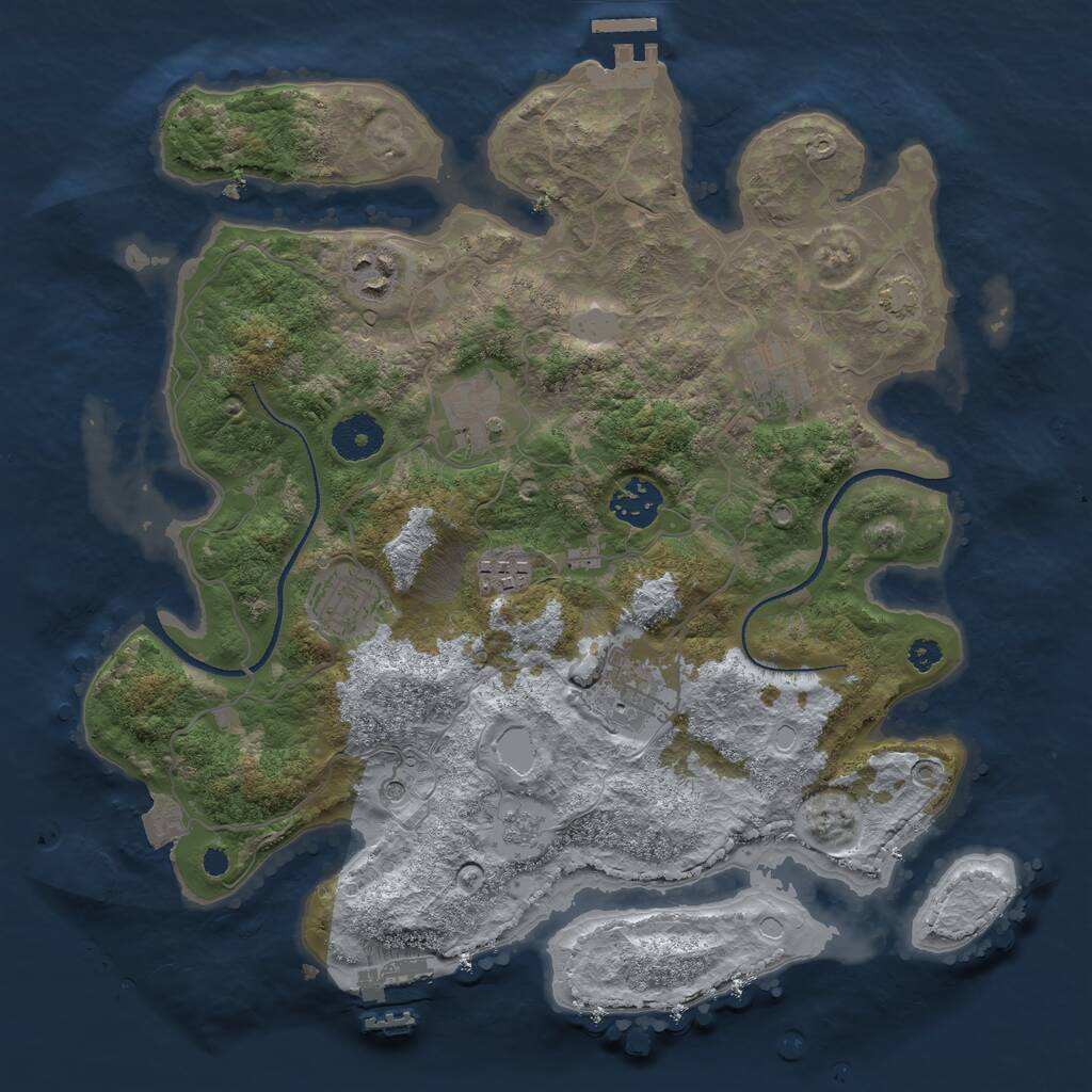 Rust Map: Procedural Map, Size: 3380, Seed: 1489761254, 13 Monuments