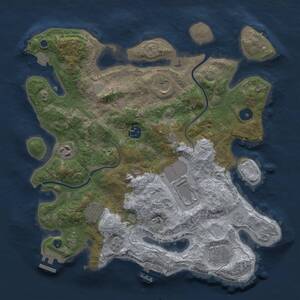 Thumbnail Rust Map: Procedural Map, Size: 3500, Seed: 802096672, 13 Monuments