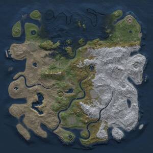 Thumbnail Rust Map: Procedural Map, Size: 4500, Seed: 392481288, 15 Monuments