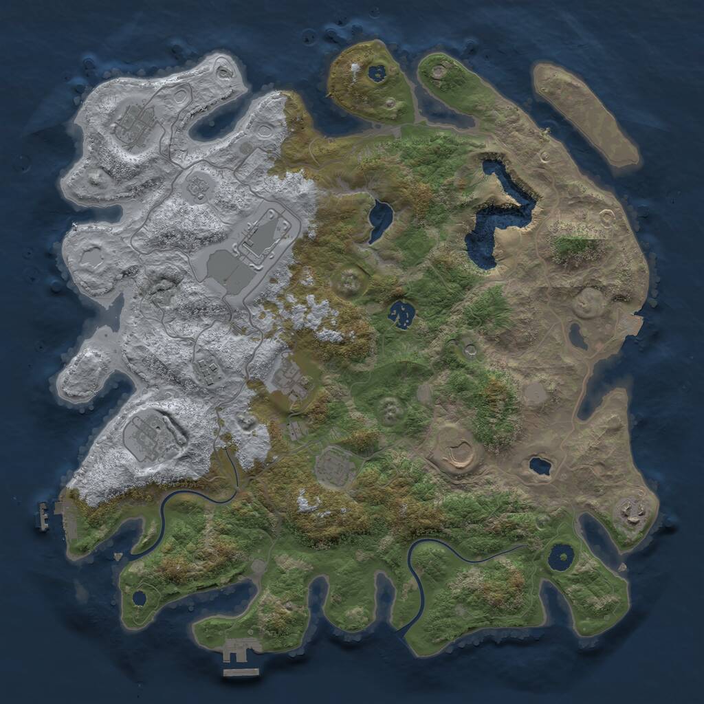 Rust Map: Procedural Map, Size: 4000, Seed: 112211323, 14 Monuments
