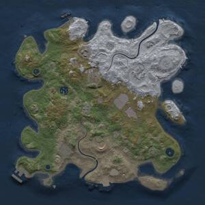 Thumbnail Rust Map: Procedural Map, Size: 3500, Seed: 1730261968, 14 Monuments