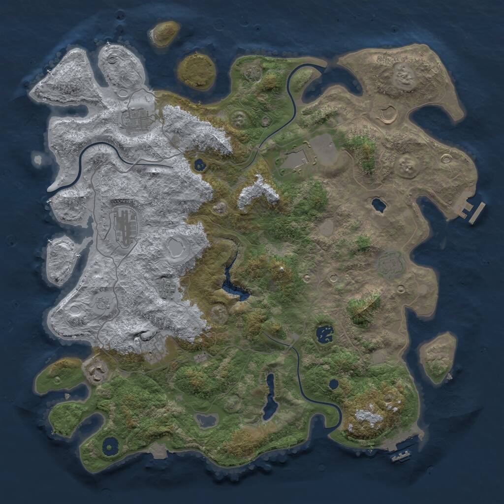 Rust Map: Procedural Map, Size: 4196, Seed: 18018061, 15 Monuments
