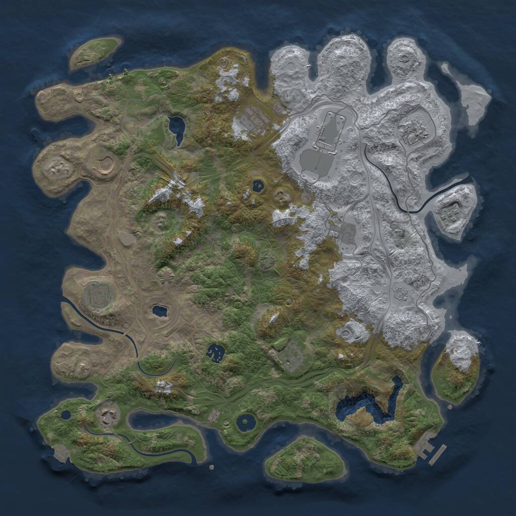 Rust Map: Procedural Map, Size: 4250, Seed: 980518929, 15 Monuments