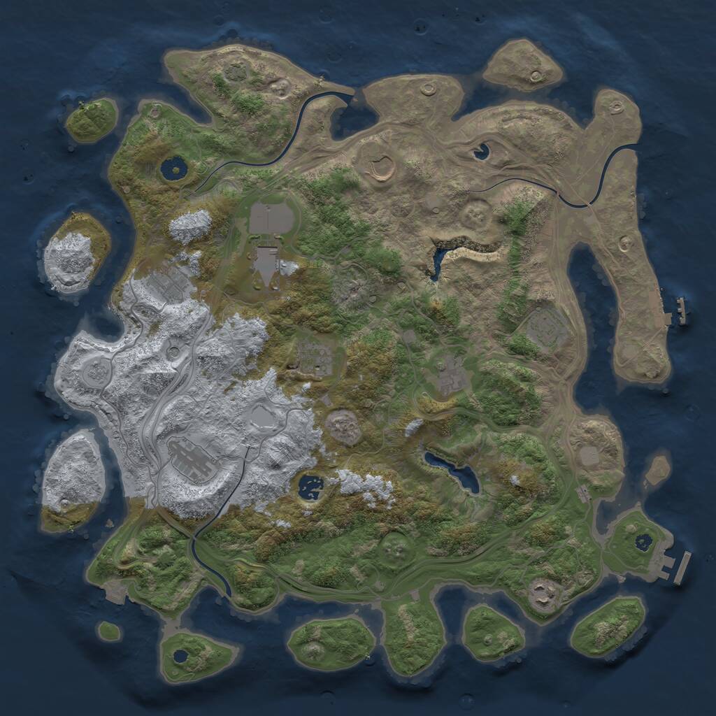 Rust Map: Procedural Map, Size: 4250, Seed: 2026453435, 15 Monuments