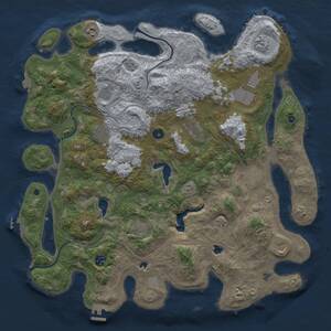 Thumbnail Rust Map: Procedural Map, Size: 4500, Seed: 131961366, 17 Monuments