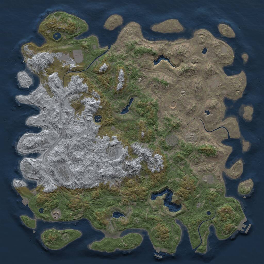 Rust Map: Procedural Map, Size: 5186, Seed: 1198, 17 Monuments