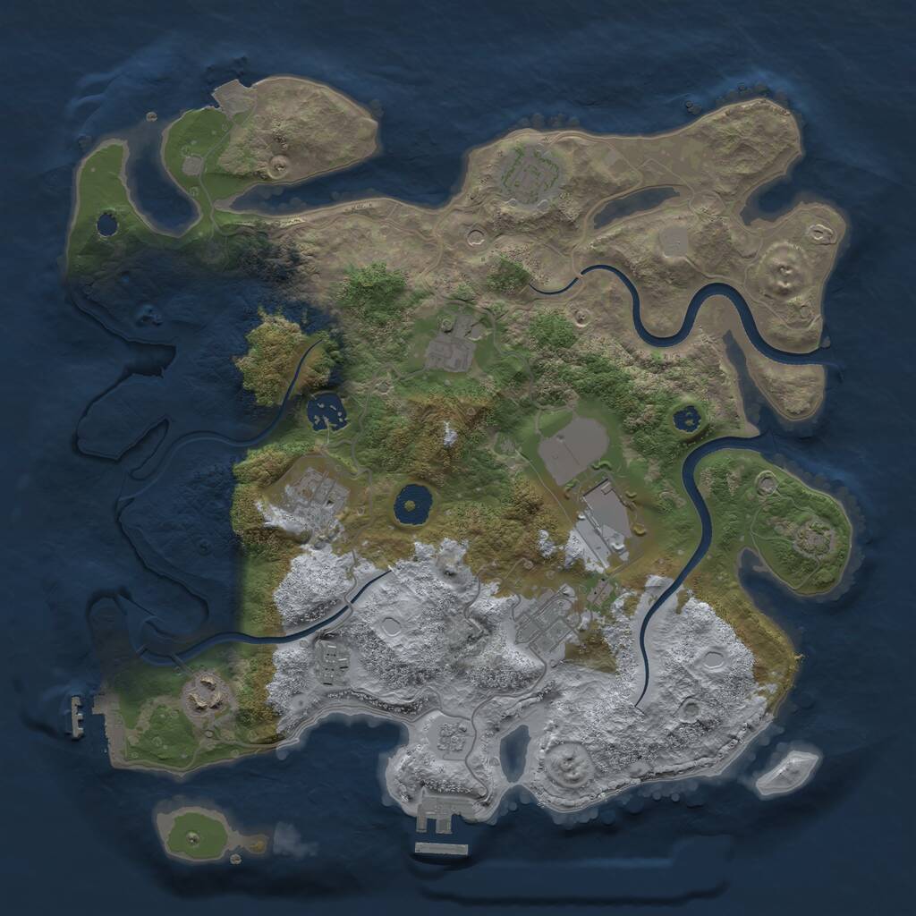 Rust Map: Procedural Map, Size: 3500, Seed: 4354534, 14 Monuments