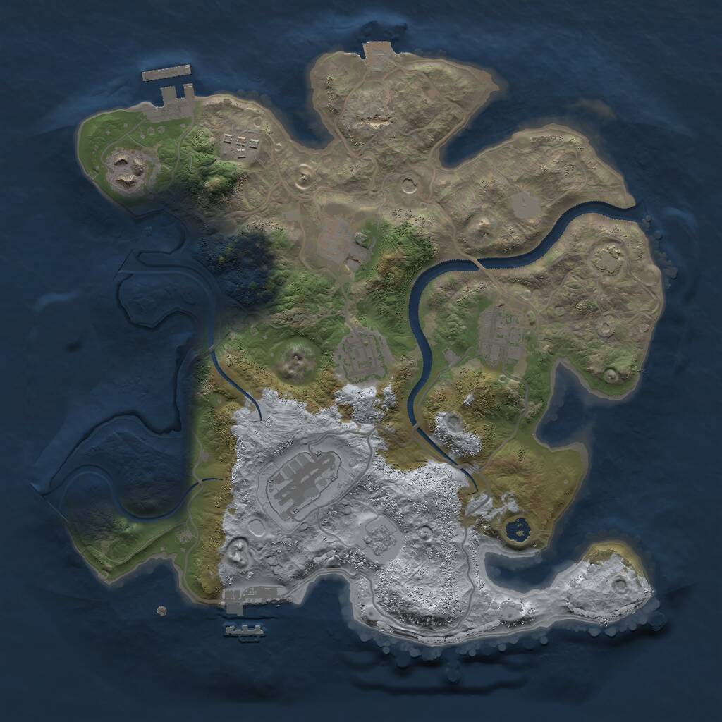 Rust Map: Procedural Map, Size: 3000, Seed: 1963169826, 12 Monuments