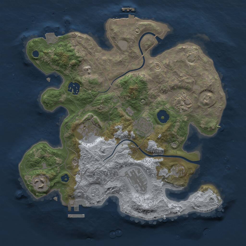 Rust Map: Procedural Map, Size: 3000, Seed: 1963169826, 12 Monuments