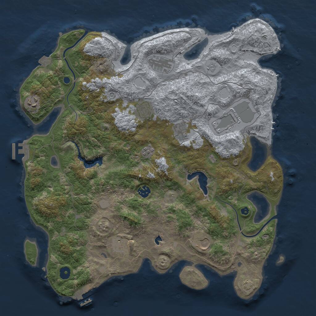 Rust Map: Procedural Map, Size: 4000, Seed: 2037522862, 15 Monuments
