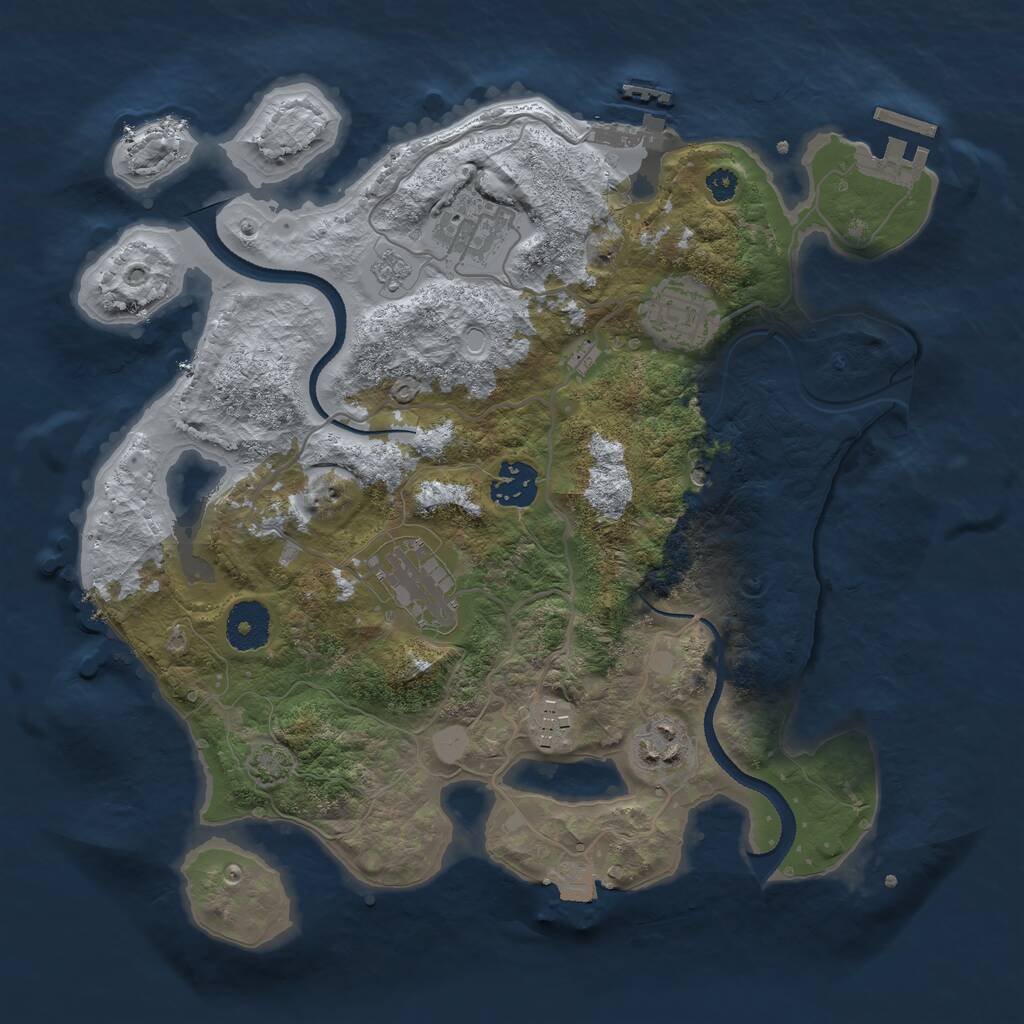 Rust Map: Procedural Map, Size: 3250, Seed: 715191920, 12 Monuments