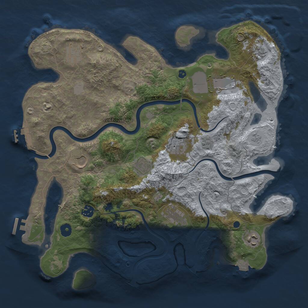 Rust Map: Procedural Map, Size: 3750, Seed: 1211233548, 16 Monuments